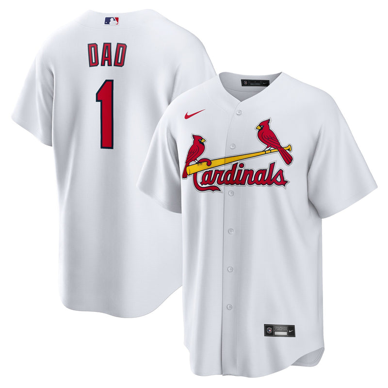 St. Louis Cardinals Nike White #1 Dad Home Replica Jersey
