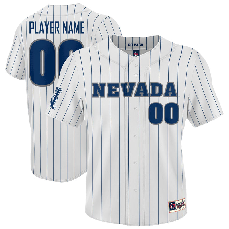 Nevada Wolf Pack GameDay Greats Lightweight Collegiate Baseball Pinstripe NIL Pick-A-Player Fashion Jersey - White