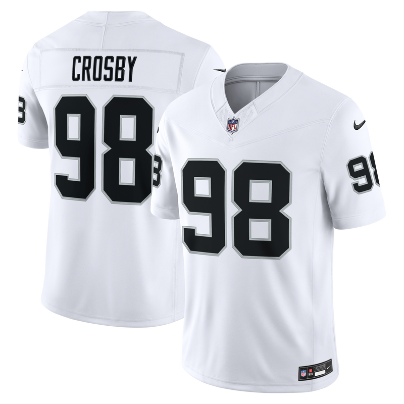 Las Vegas Raiders Maxx Crosby Nike White Vapor F.U.S.E. Stitched Limited Jersey
