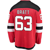 New Jersey Devils Jesper Bratt Fanatics Red Home Breakaway Player Jersey