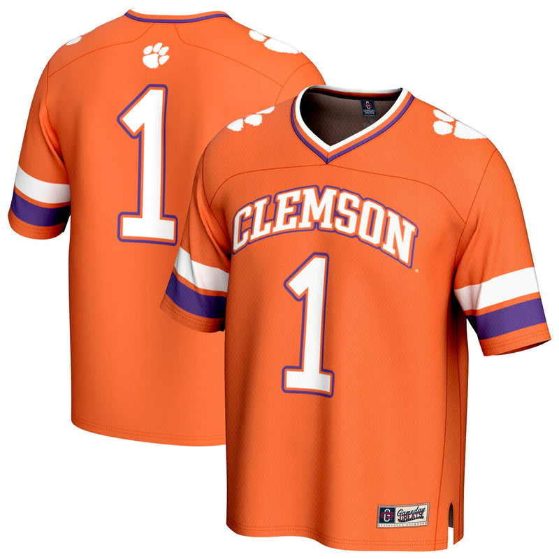 GameDay Greats #1 Orange Clemson Tigers Lightweight Collegiate Football Fashion Jersey