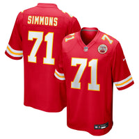 Kansas City Chiefs Josh Simmons Nike Red Game Jersey
