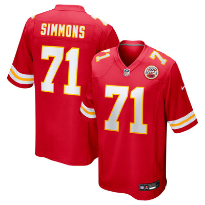 Kansas City Chiefs Josh Simmons Nike Red Game Jersey