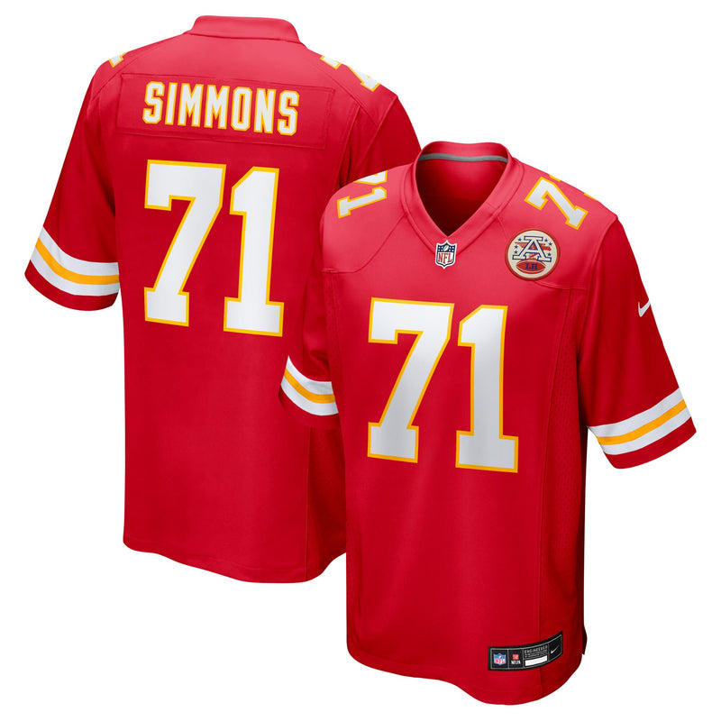 Kansas City Chiefs Josh Simmons Nike Red Game Jersey