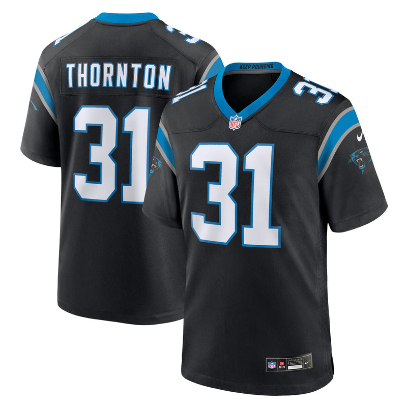 Carolina Panthers Corey Thornton Nike Black Team Game Jersey