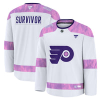 Philadelphia Flyers Fanatics White Hockey Fights Cancer Survivor Practice Jersey