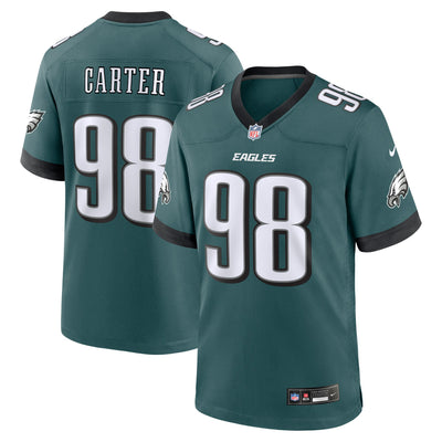 Philadelphia Eagles Jalen Carter Nike Midnight Green Team Game Jersey