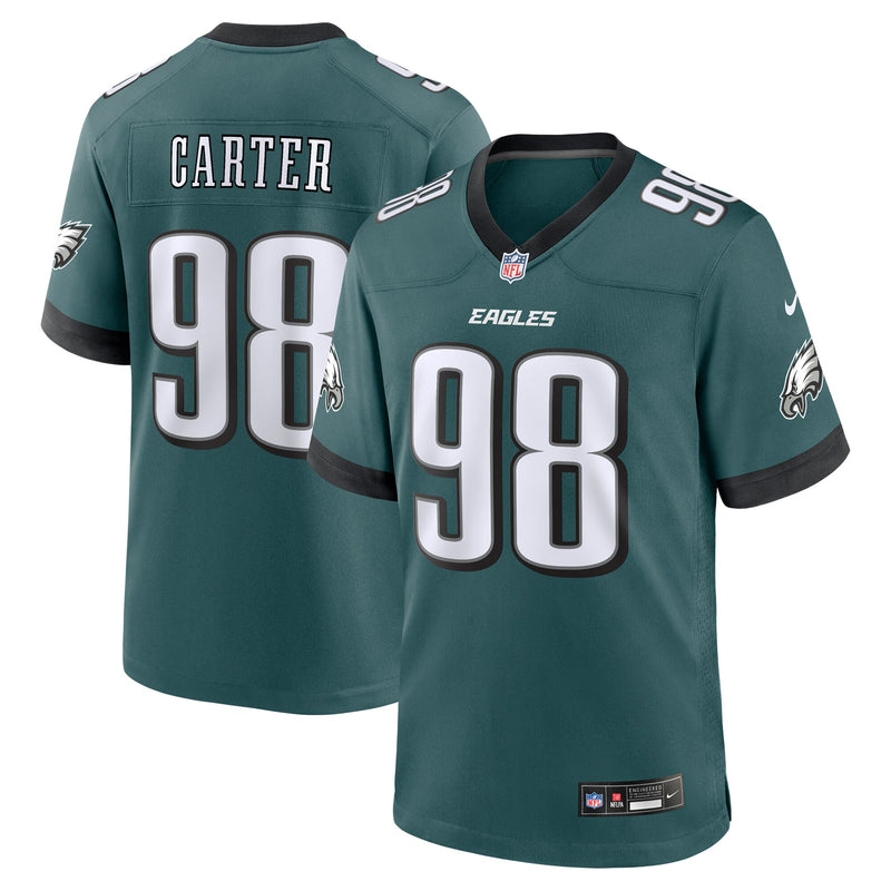 Philadelphia Eagles Jalen Carter Nike Midnight Green Team Game Jersey