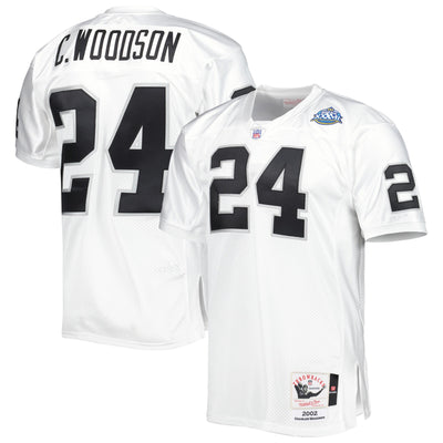 Las Vegas Raiders 2002 Charles Woodson Mitchell & Ness White Authentic Throwback Retired Player Jersey
