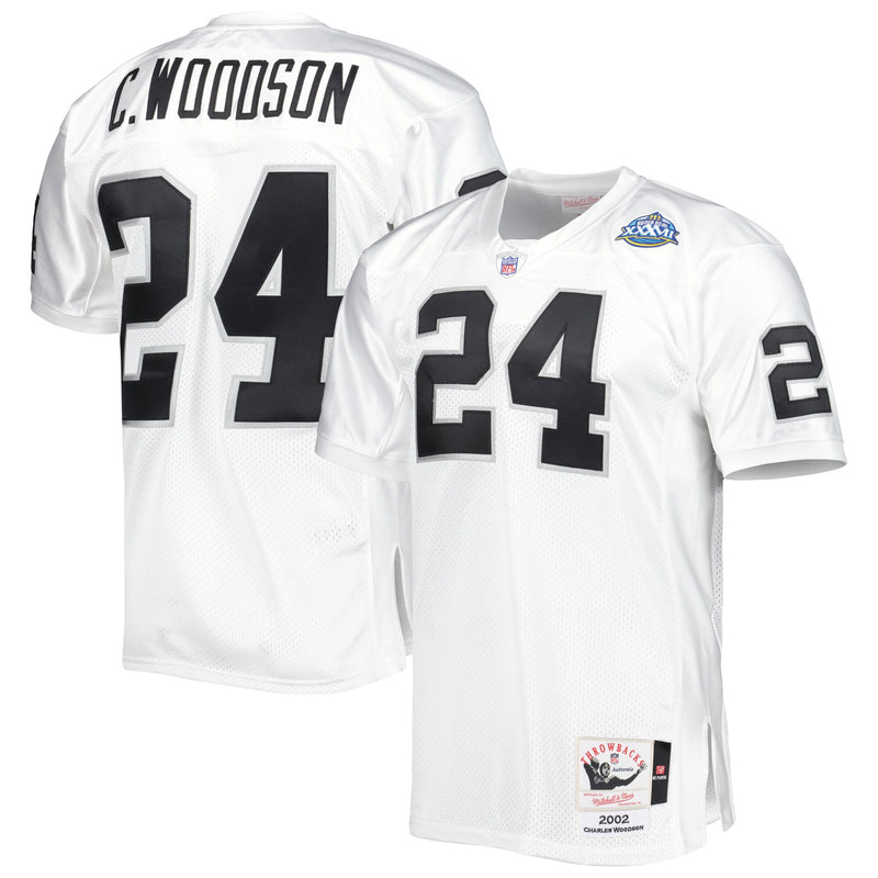 Las Vegas Raiders 2002 Charles Woodson Mitchell & Ness White Authentic Throwback Retired Player Jersey