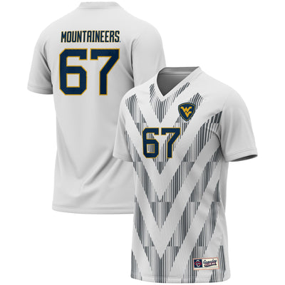 GameDay Greats #1 White West Virginia Mountaineers Lightweight Soccer Fashion Jersey
