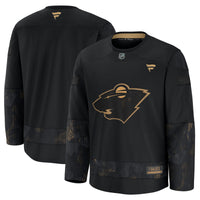Minnesota Wild Fanatics Black 2024 Military Appreciation Practice Jersey