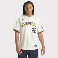 Milwaukee Brewers Christian Yelich Nike Cream Home Limited Player Jersey