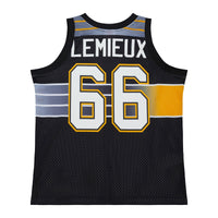 Pittsburgh Penguins Mario Lemieux Mitchell & Ness Black Maxxed Out Fashion Basketball Jersey