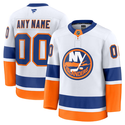 New York Islanders Fanatics White Away Premium Custom Jersey
