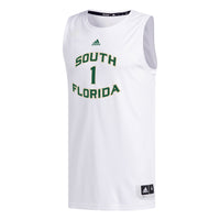 #1 South Florida Bulls adidas Replica Basketball Jersey - White