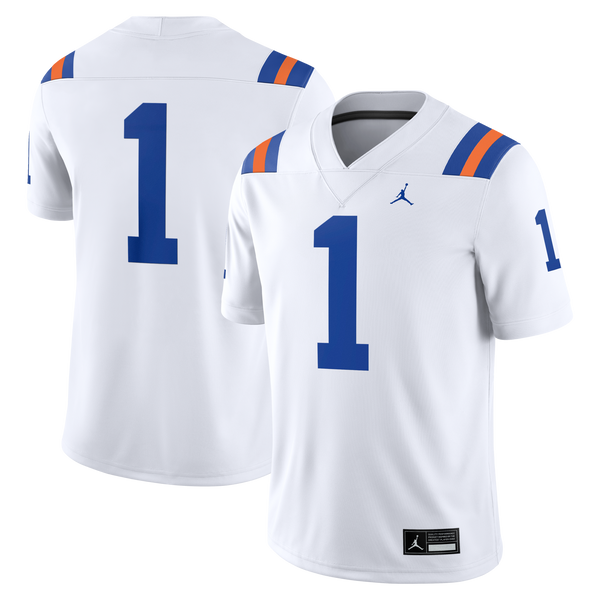 #1 Florida Gators Jordan Brand Alternate Game Football Jersey - White