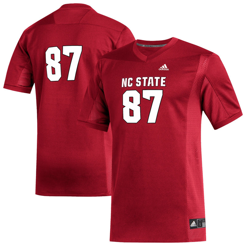 #87 NC State Wolfpack adidas Replica Football Jersey - Red