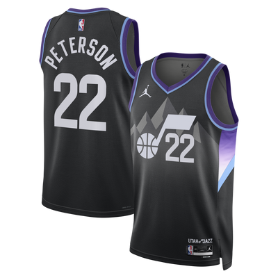 Utah Jazz Jordan Brand Statement Edition Swingman Jersey - Black - Darryn Peterson -