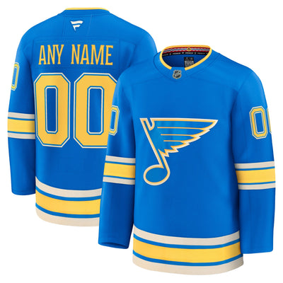 St. Louis Blues Fanatics Blue Alternate Premium Custom Jersey