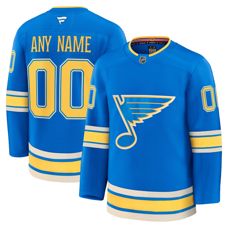 St. Louis Blues Fanatics Blue Alternate Premium Custom Jersey