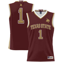 #1 Texas State Bobcats GameDay Greats Lightweight Basketball Jersey - Maroon