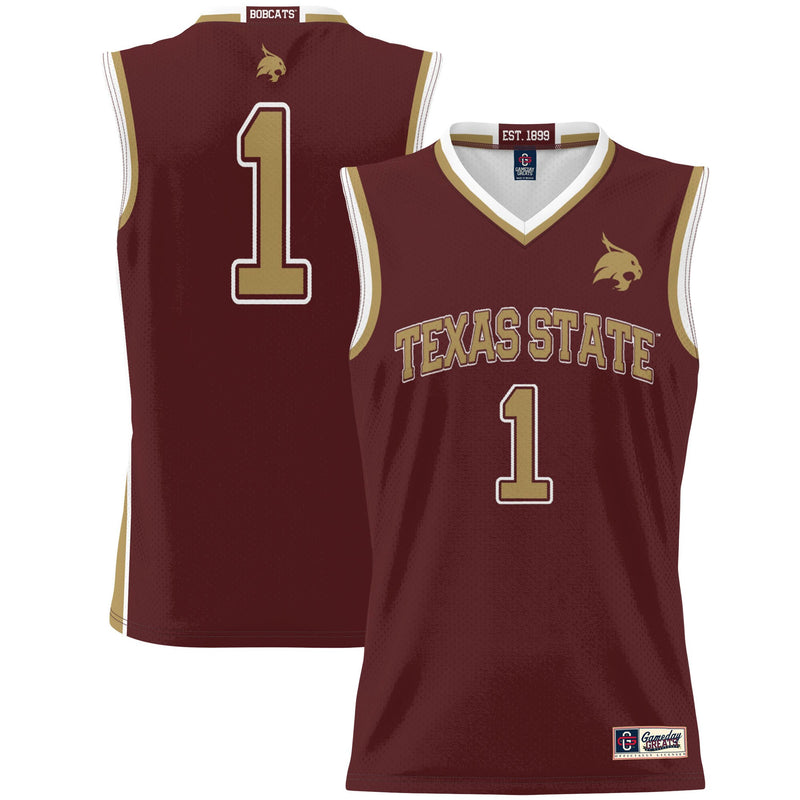 #1 Texas State Bobcats GameDay Greats Lightweight Basketball Jersey - Maroon