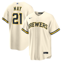 Milwaukee Brewers Dustin May Nike Cream Home Replica Jersey
