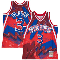 Philadelphia 76ers Hyper Hoops Swingman Jersey - Allen Iverson By Mitchell & Ness - Scarlett -