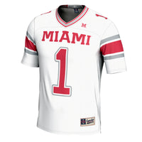 #1 Miami University RedHawks GameDay Greats Football Jersey - White