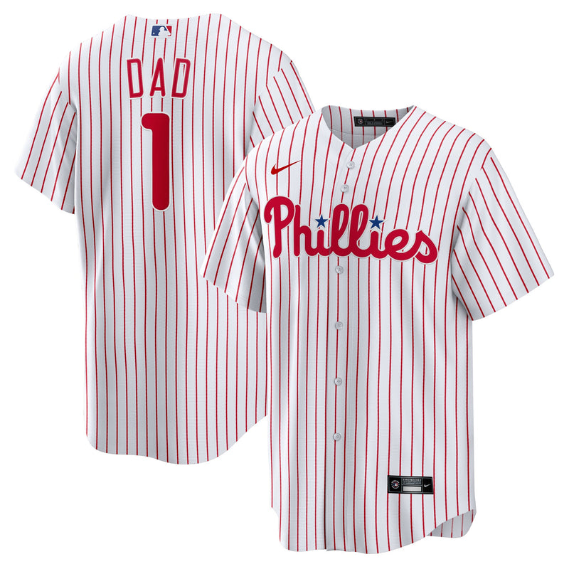 Philadelphia Phillies Nike White #1 Dad Home Replica Jersey
