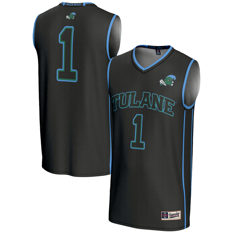 #1 Tulane Green Wave GameDay Greats Lightweight Basketball Jersey - Black