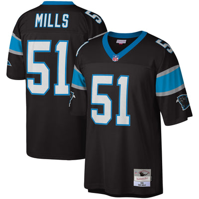 Carolina Panthers Sam Mills Mitchell & Ness Black Legacy Replica Jersey