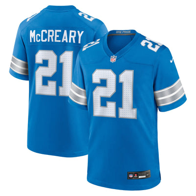 Detroit Lions Roger McCreary Nike Blue Team Game Jersey