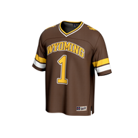 #1 Wyoming Cowboys GameDay Greats Collegiate Football Fashion Jersey - Brown