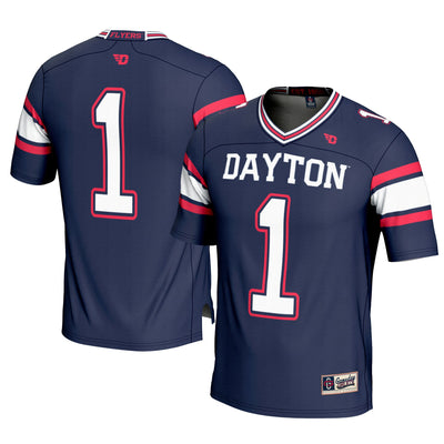 #1 Dayton Flyers GameDay Greats Football Jersey – Navy