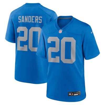Detroit Lions Barry Sanders Nike Blue Alternate Game Jersey