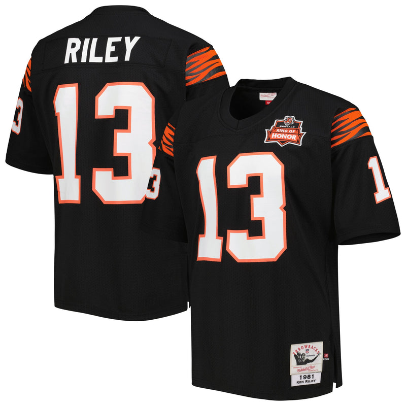 Cincinnati Bengals 1981 Ken Riley Mitchell & Ness Black Authentic Throwback Retired Player Jersey