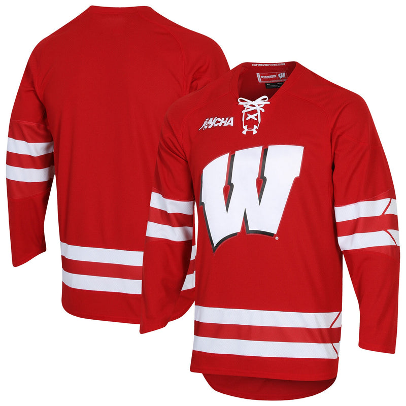 Wisconsin Badgers Under Armour Replica Hockey Jersey - Red