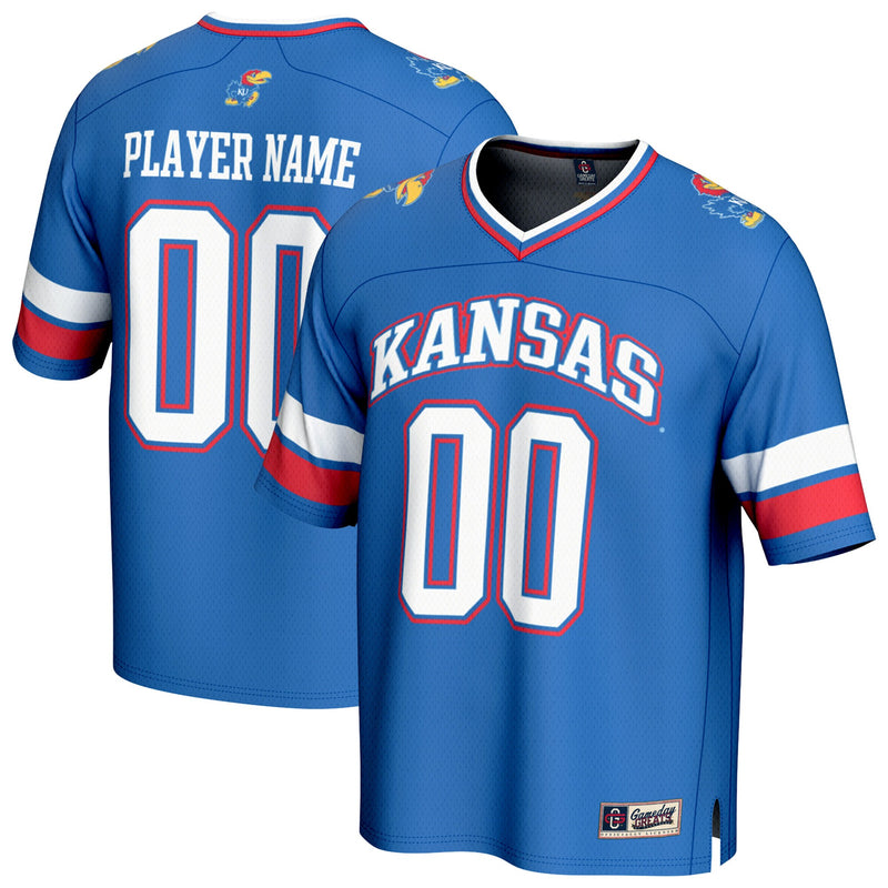 Kansas Jayhawks GameDay Greats NIL Pick-A-Player Football Fashion Jersey - Royal