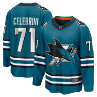 San Jose Sharks Macklin Celebrini Fanatics Teal Home Breakaway Jersey