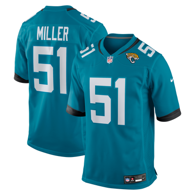 Jacksonville Jaguars Ventrell Miller Nike Teal Game Jersey