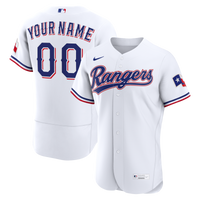 Texas Rangers Nike White Home Authentic Custom Jersey