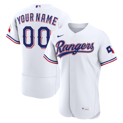 Texas Rangers Nike White Home Authentic Custom Jersey