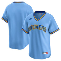 Milwaukee Brewers Nike Light Blue Cooperstown Collection Limited Jersey