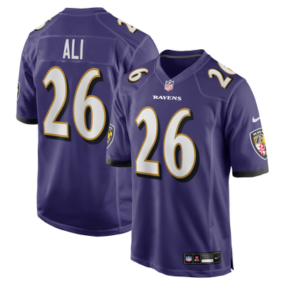 Baltimore Ravens Rasheen Ali Nike Purple Team Game Jersey