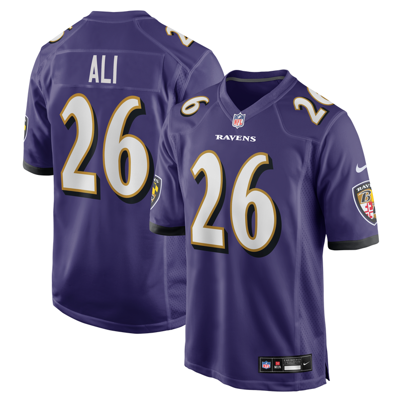 Baltimore Ravens Rasheen Ali Nike Purple Team Game Jersey