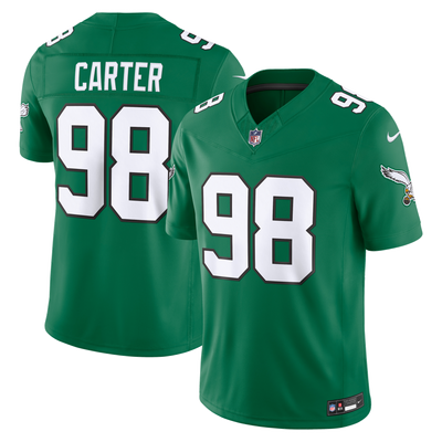 Philadelphia Eagles Jalen Carter Nike Kelly Green Alternate Vapor F.U.S.E. Stitched Limited Jersey