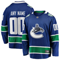 Vancouver Canucks Fanatics Blue Home Team Breakaway Custom Jersey