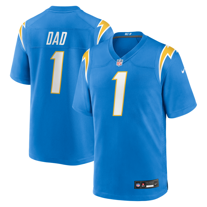 Los Angeles Chargers Number 1 Dad Nike Powder Blue Game Jersey